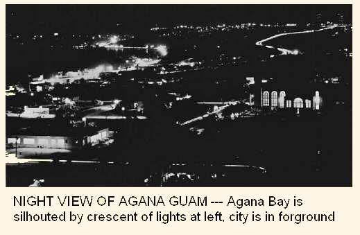 Night view of Agana and its bay