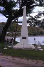 The first known contact with West occurred with the visit of Ferdinand Magellan in 1521. This historical marker commorates this event at Umatic Bay.