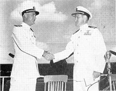 Captain Gaines welcomes Commander Anderson