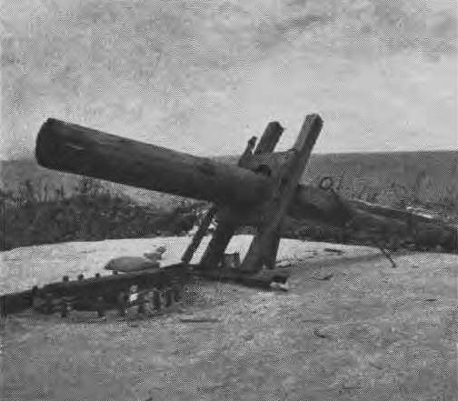 This dummy gun was installed on old US. emplacement